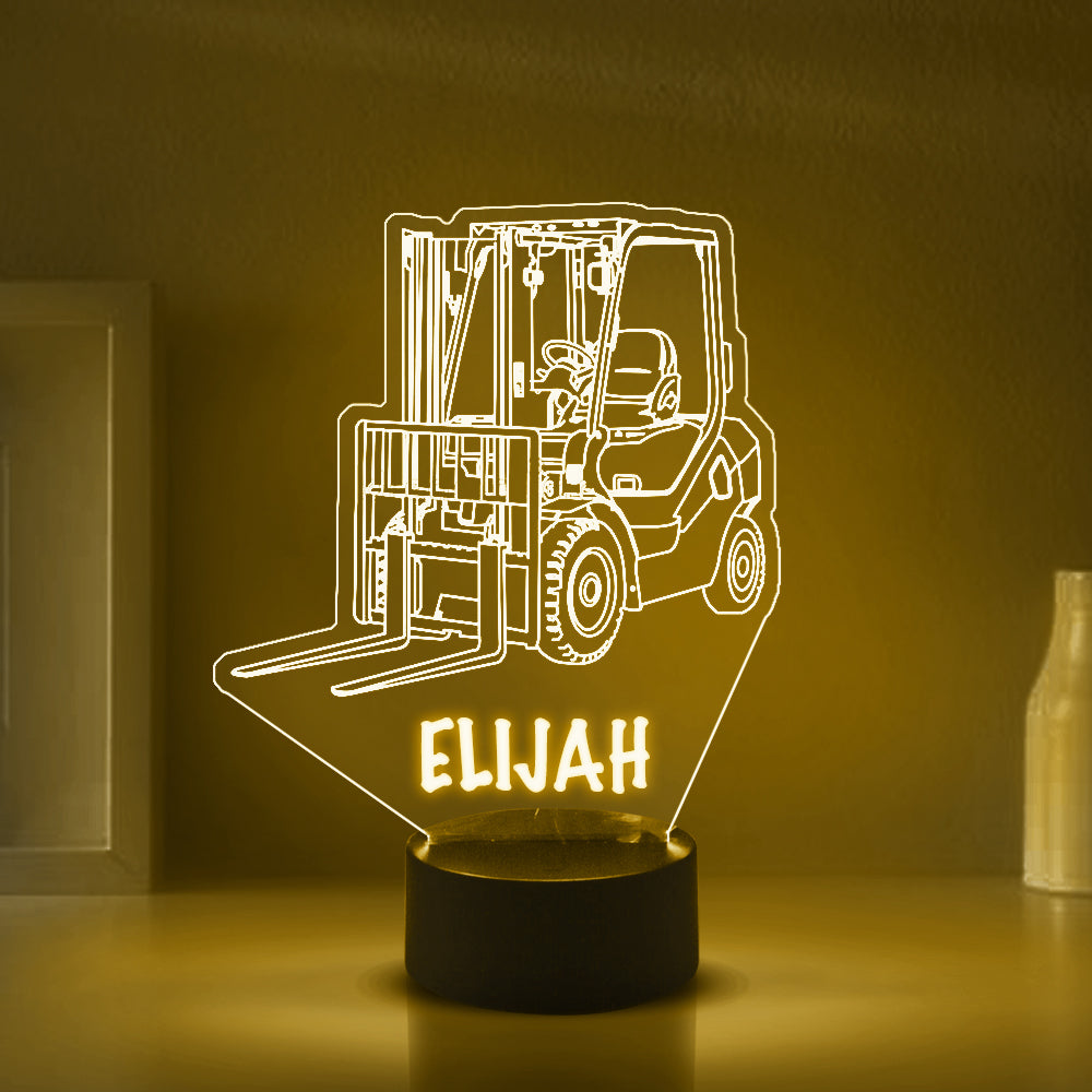 Personalized 7/16 Colors Changing Led Night Light Forklift