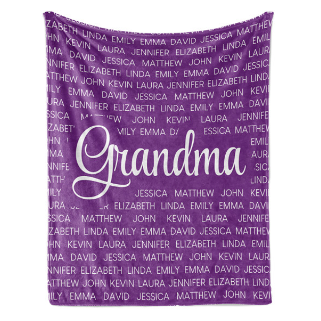 Personalized  Flora Mom/Nana/Auntie Blanket Name Arts