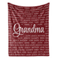 Personalized  Flora Mom/Nana/Auntie Blanket Name Arts