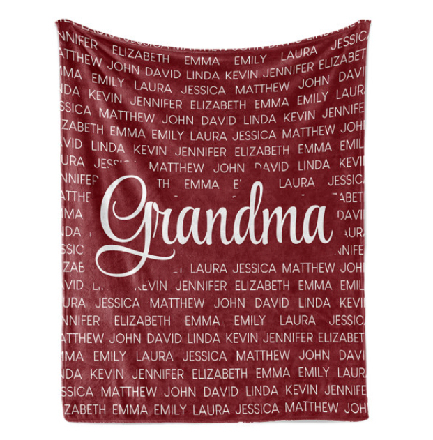 Personalized  Flora Mom/Nana/Auntie Blanket Name Arts