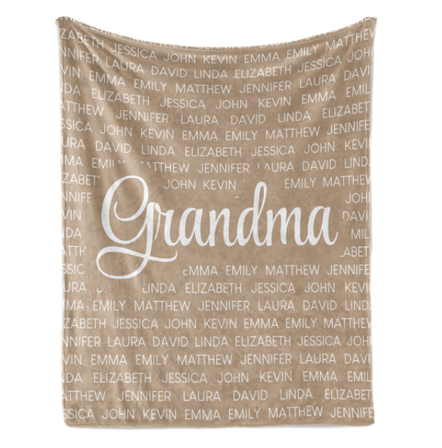 Personalized  Flora Mom/Nana/Auntie Blanket Name Arts