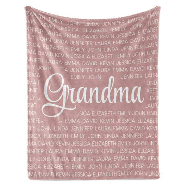 Personalized  Flora Mom/Nana/Auntie Blanket Name Arts