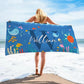 Personalized Kids Microfiber Beach Towel Sea World Multi-Colors