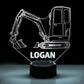 Personalized 7/16 Color Changing Mini Excavator 3D Illusion Led Lamp 22120603