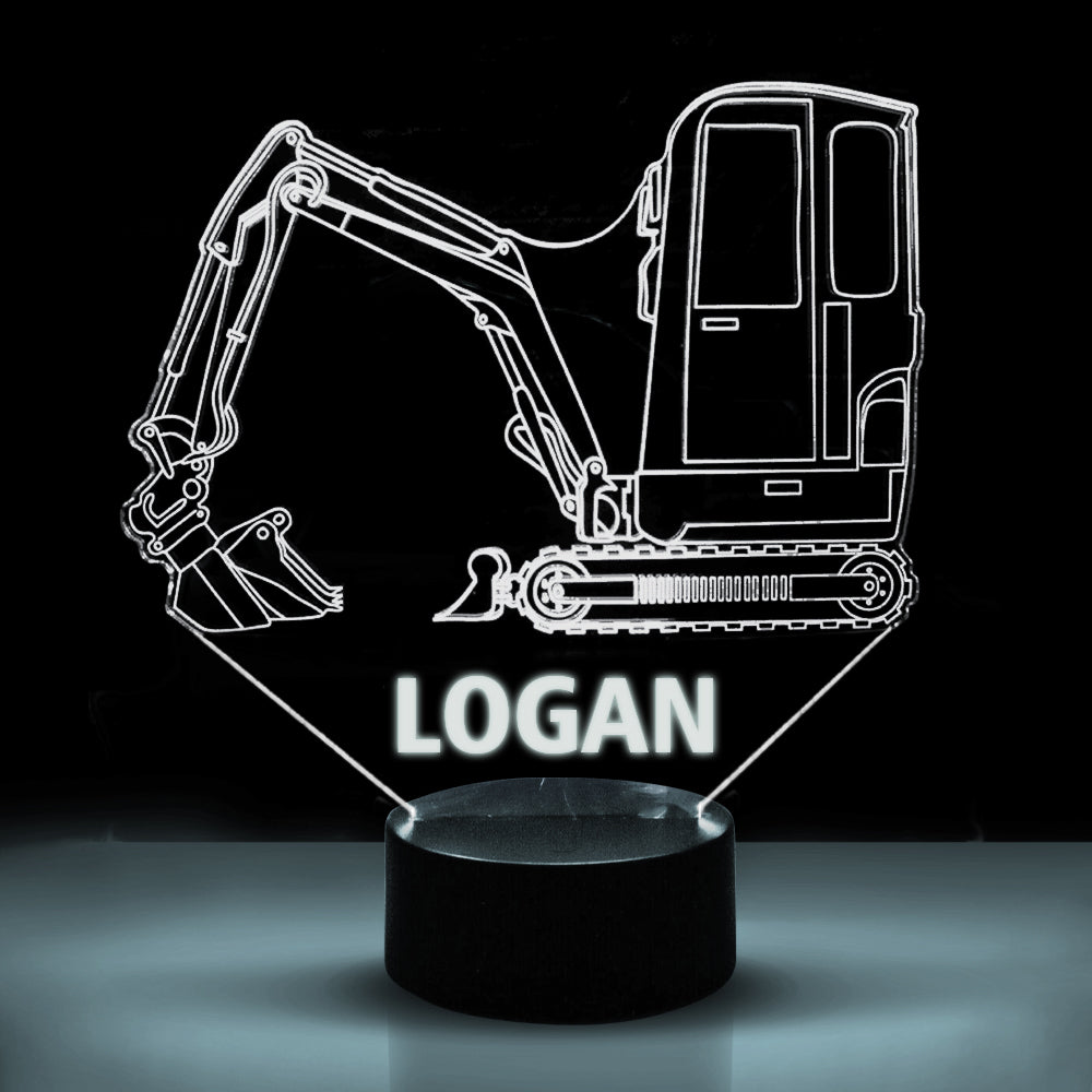 Personalized 7/16 Color Changing Mini Excavator 3D Illusion Led Lamp 22120603