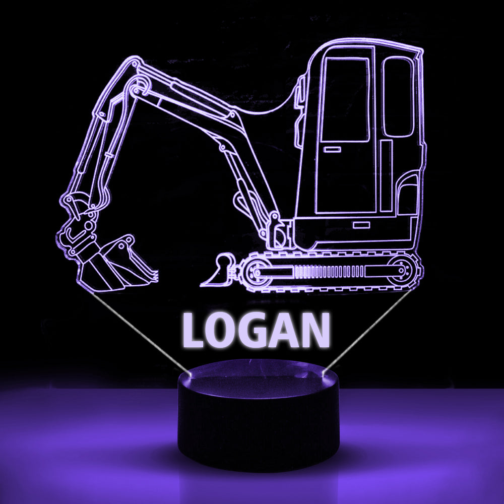 Personalized 7/16 Color Changing Mini Excavator 3D Illusion Led Lamp 22120603