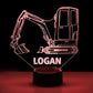 Personalized 7/16 Color Changing Mini Excavator 3D Illusion Led Lamp 22120603