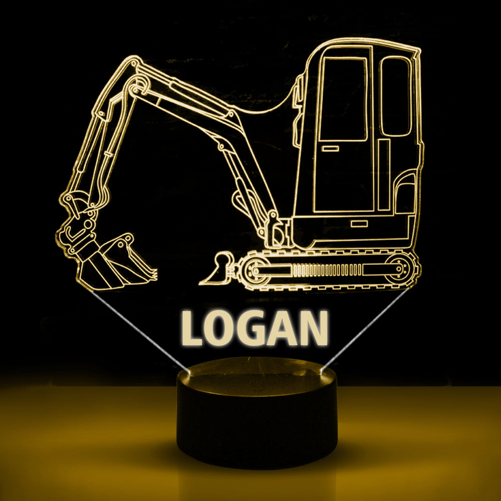 Personalized 7/16 Color Changing Mini Excavator 3D Illusion Led Lamp 22120603