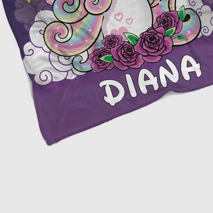 Custom Magical Unicorn With Name Blankets Believe Magical Purple