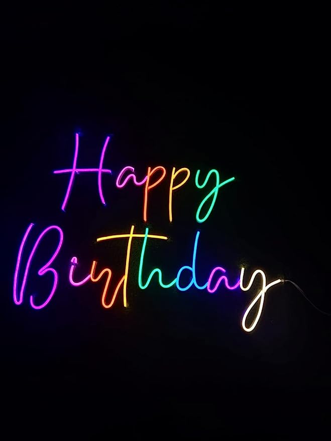Premium Happy Birthday Neon Sign - Perfectly Celebrate Your Party & Holiday