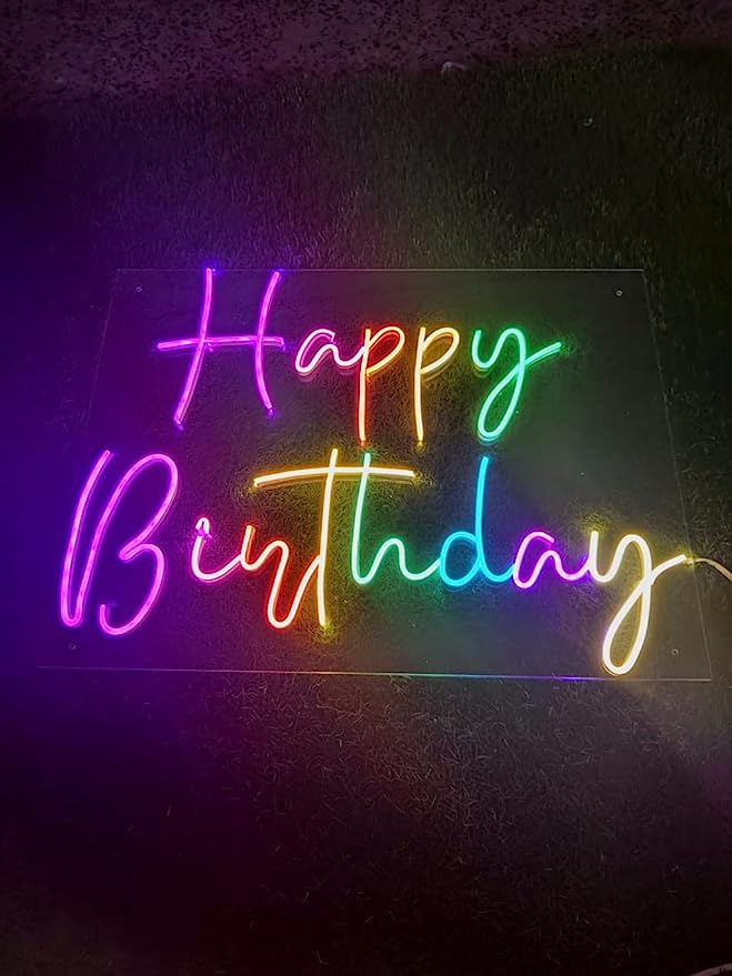 Premium Happy Birthday Neon Sign - Perfectly Celebrate Your Party & Holiday
