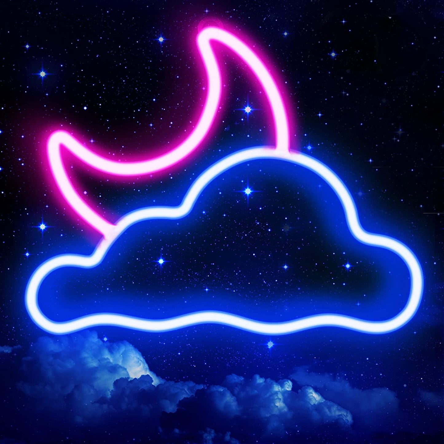 Kid's Room Neon Sign Moon&Cloud