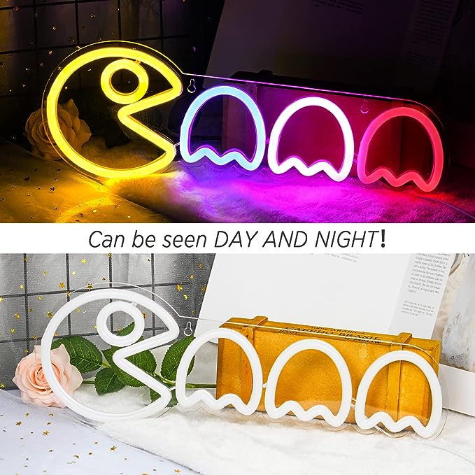 Pac Man Neon Signs for Room: Illuminate Your Space with Retro Gaming Delight