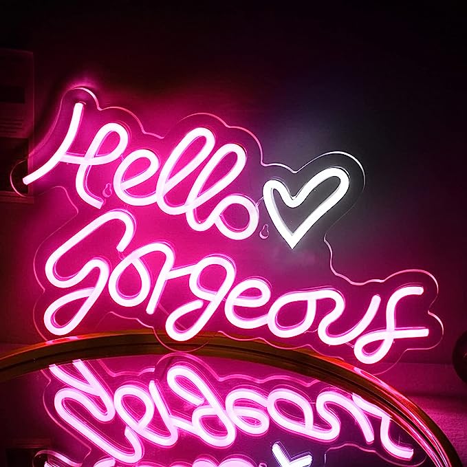 Hello Gorgeous Neon Sign for Business: Elevate Your Workspace with a Striking Statement Piece