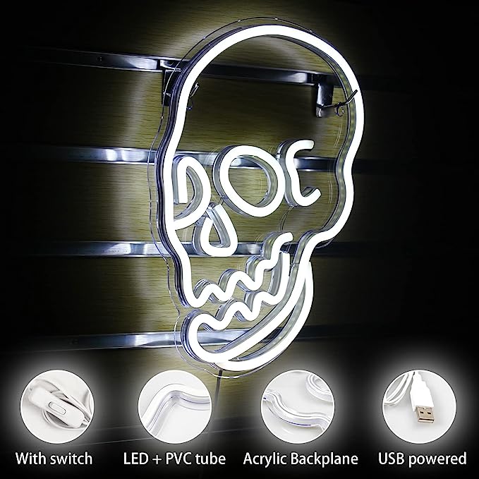 Get Your Bar Noticed with a Skull Neon Sign - Unique and Eye-Catching Decor IV