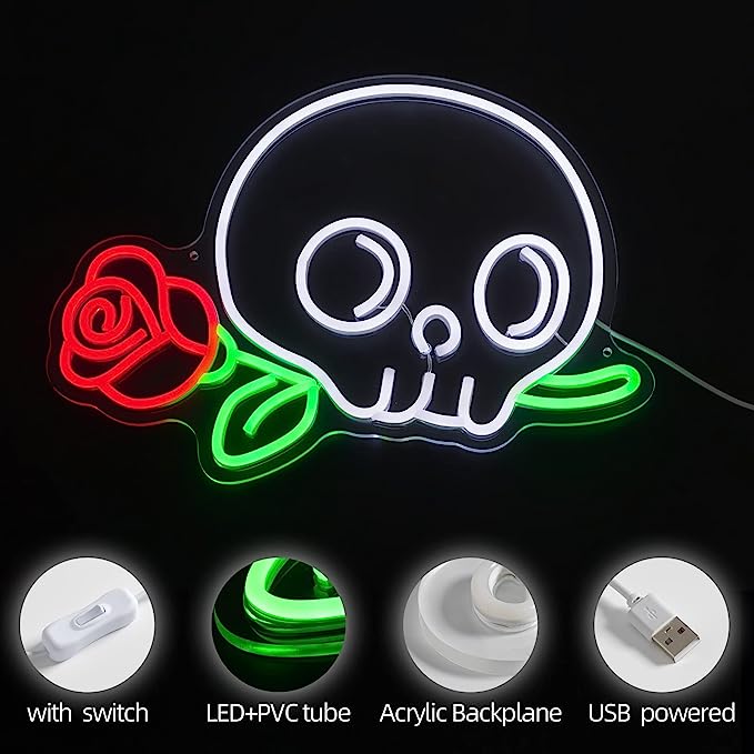 Get Your Bar Noticed with a Skull Neon Sign - Unique and Eye-Catching Decor II