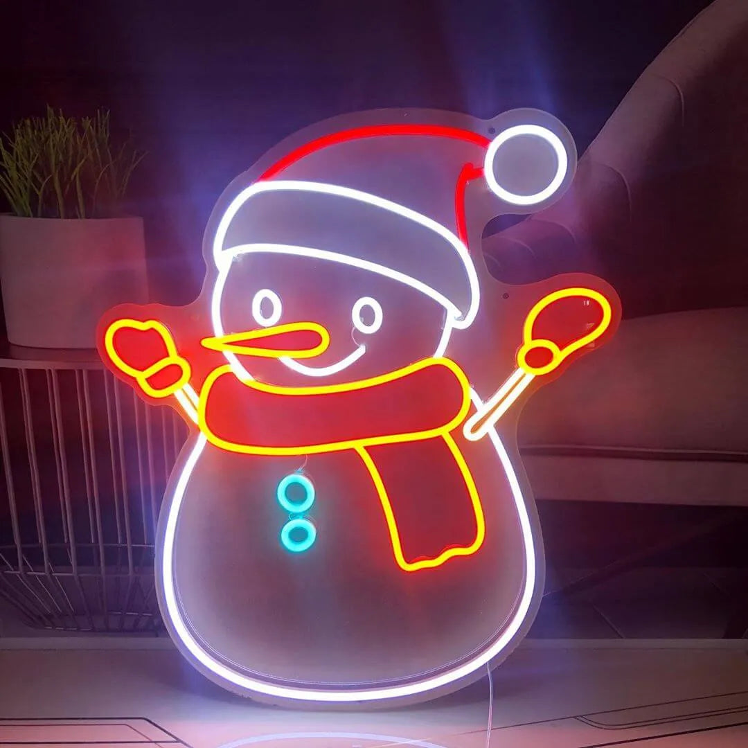 Premium Snowman Christmas Neon Sign for Party & Holiday Decorations