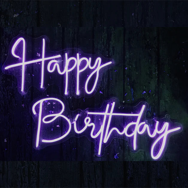 Premium Party & Holiday Happy Birthday Neon Sign - Add Fun and Sparkle to Your Celebrations