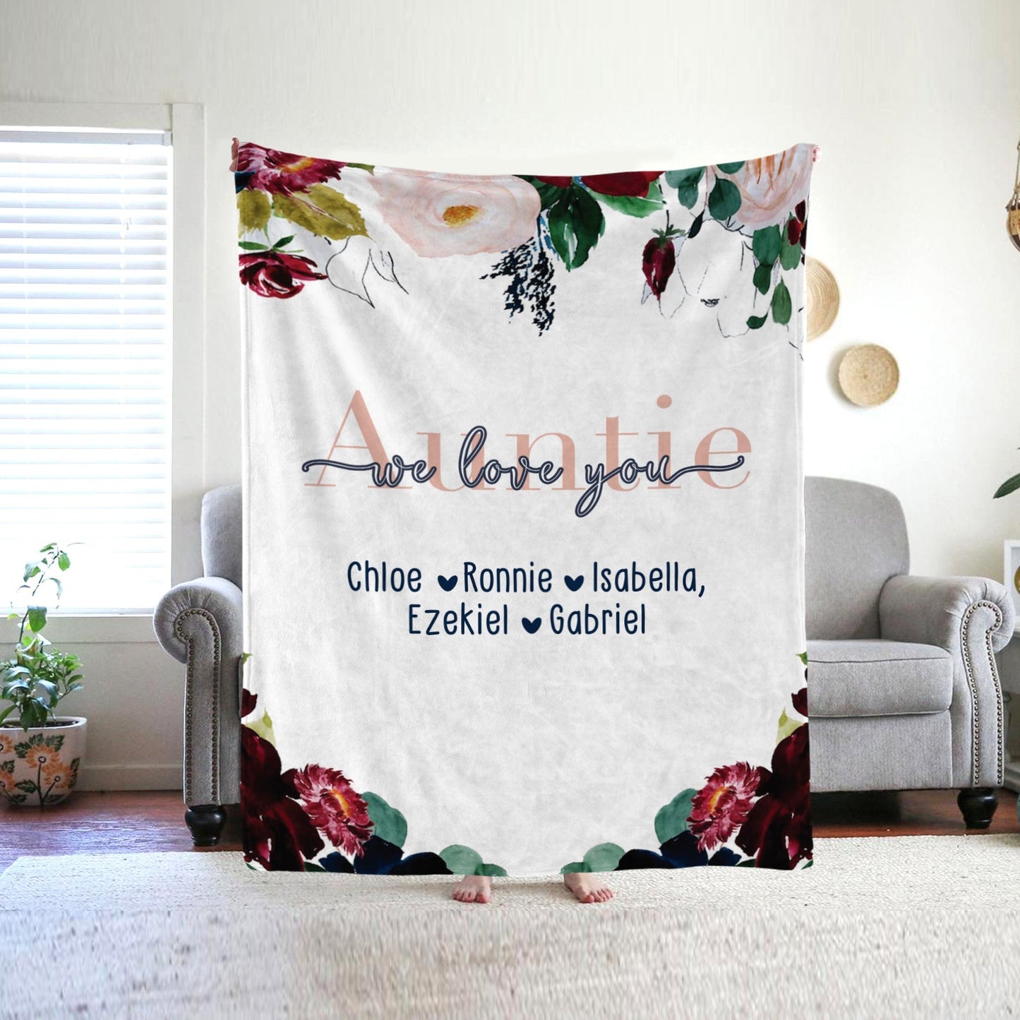 Personalized  Flora Mom/Nana/Auntie We Love You Blanket｜11042213