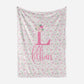 Personalized Fleece Swaddle Bedding Blanket With Pink Flower