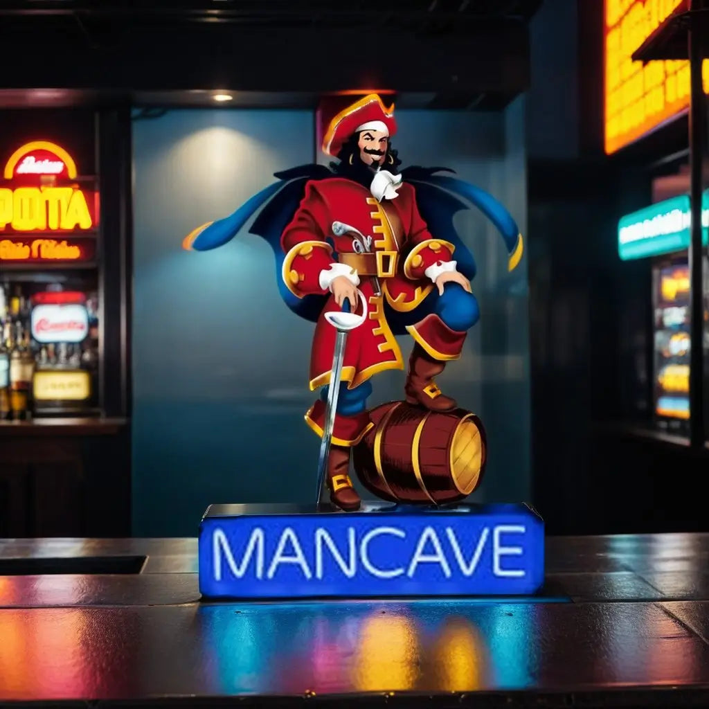 Enhance Your Man Cave with Captain Morgan Rum Pirate Neon Sign | Perfect Addition for Bar Decor