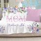 Personalized  Flora Mom/Nana/Auntie We Love You Blanket Purple Rose