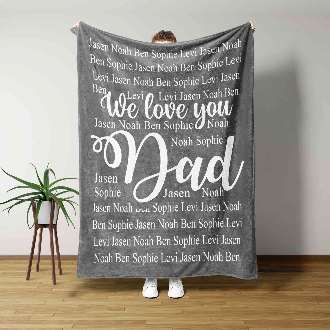 Personalized  Fathers Day Blanket We Love You Dad