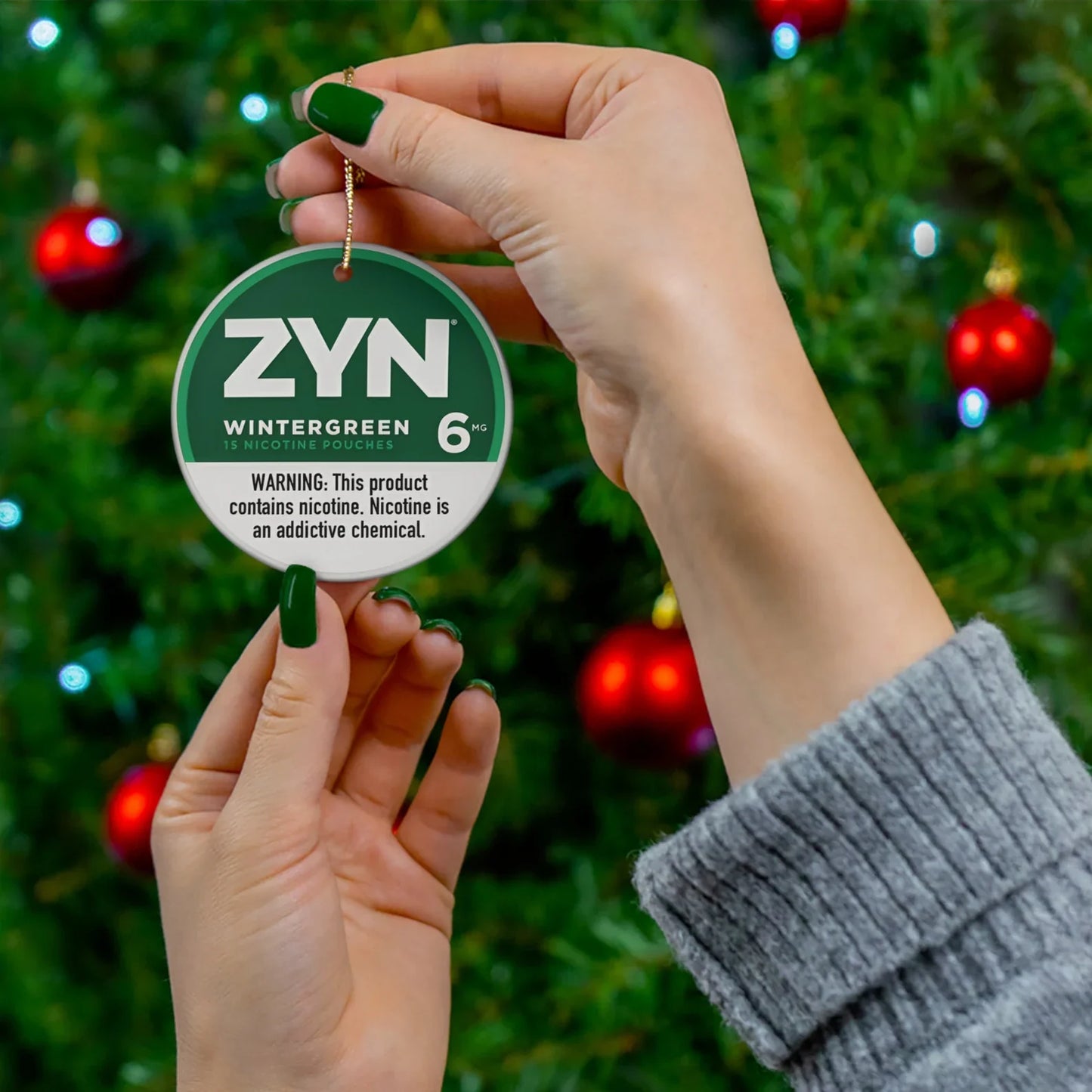 Zyn Christmas Tree Ornament Unique Holiday Decor Gift