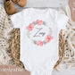 Personalized Baby Onesie With Name Floral Pink