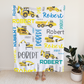 Personalized Minky Swaddle Blanket Name Art Styles With Construction Theme