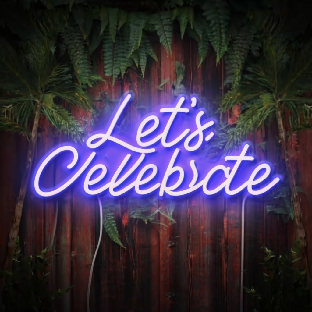 Let's Celebrate with a Stunning Neon Sign - Perfect for Parties & Holidays