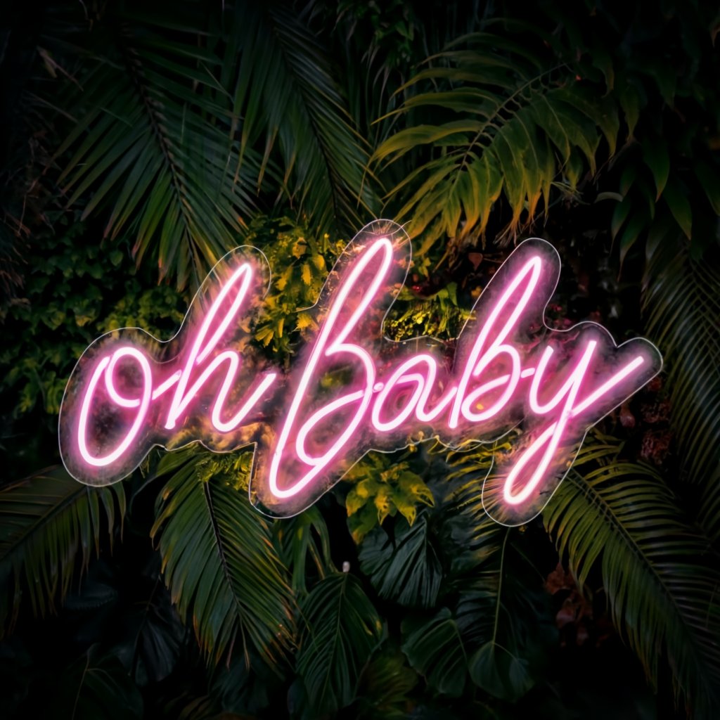 Restaurant-Grade Oh Baby Neon Sign: Illuminate your Space with Professional Brilliance