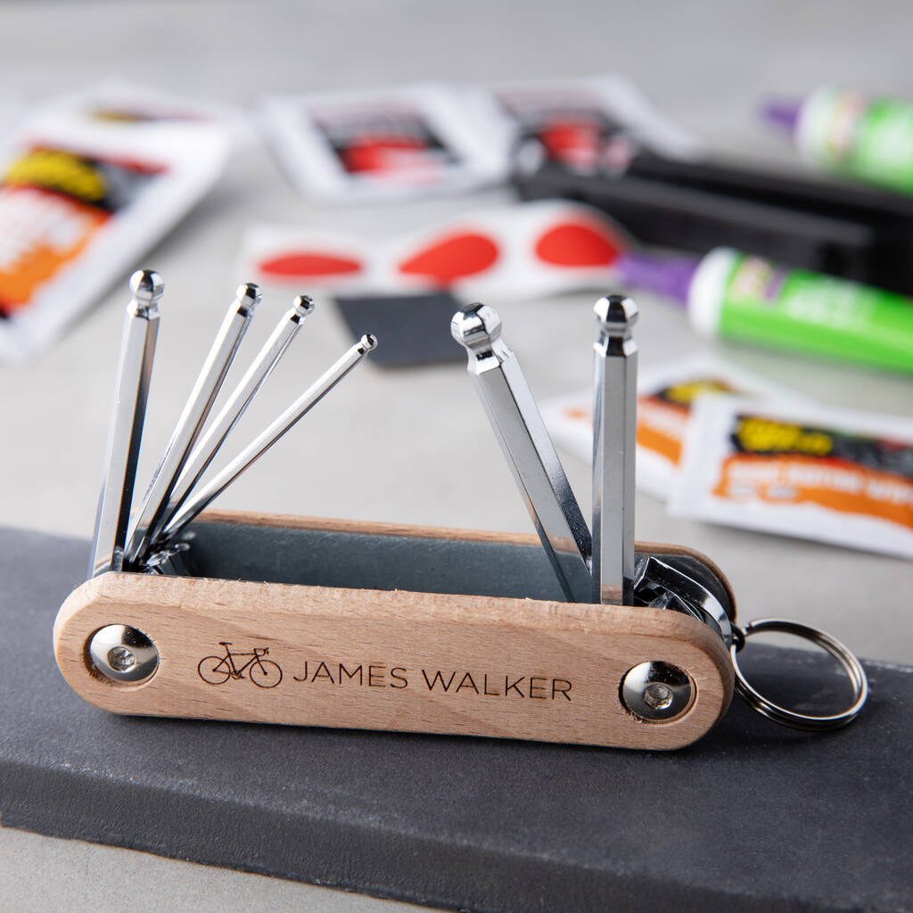 Personalised Wooden Bicycle Allen Keys Tool Kit