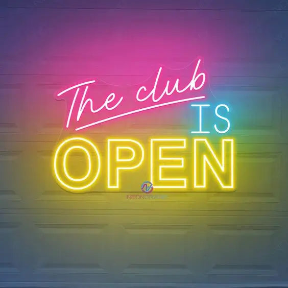 The Club is Open Neon Sign - Enhancing the Ambience of Your Club with a Stylish and Vibrant Touch