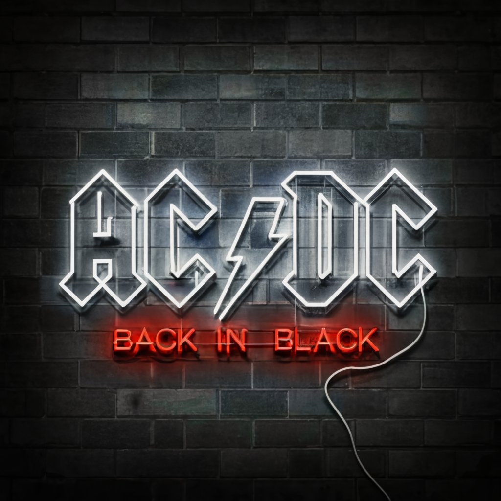 AC DC Back In Black Neon Sign for Bar - A Professional and Eye-Catching Addition to Your Bar Décor